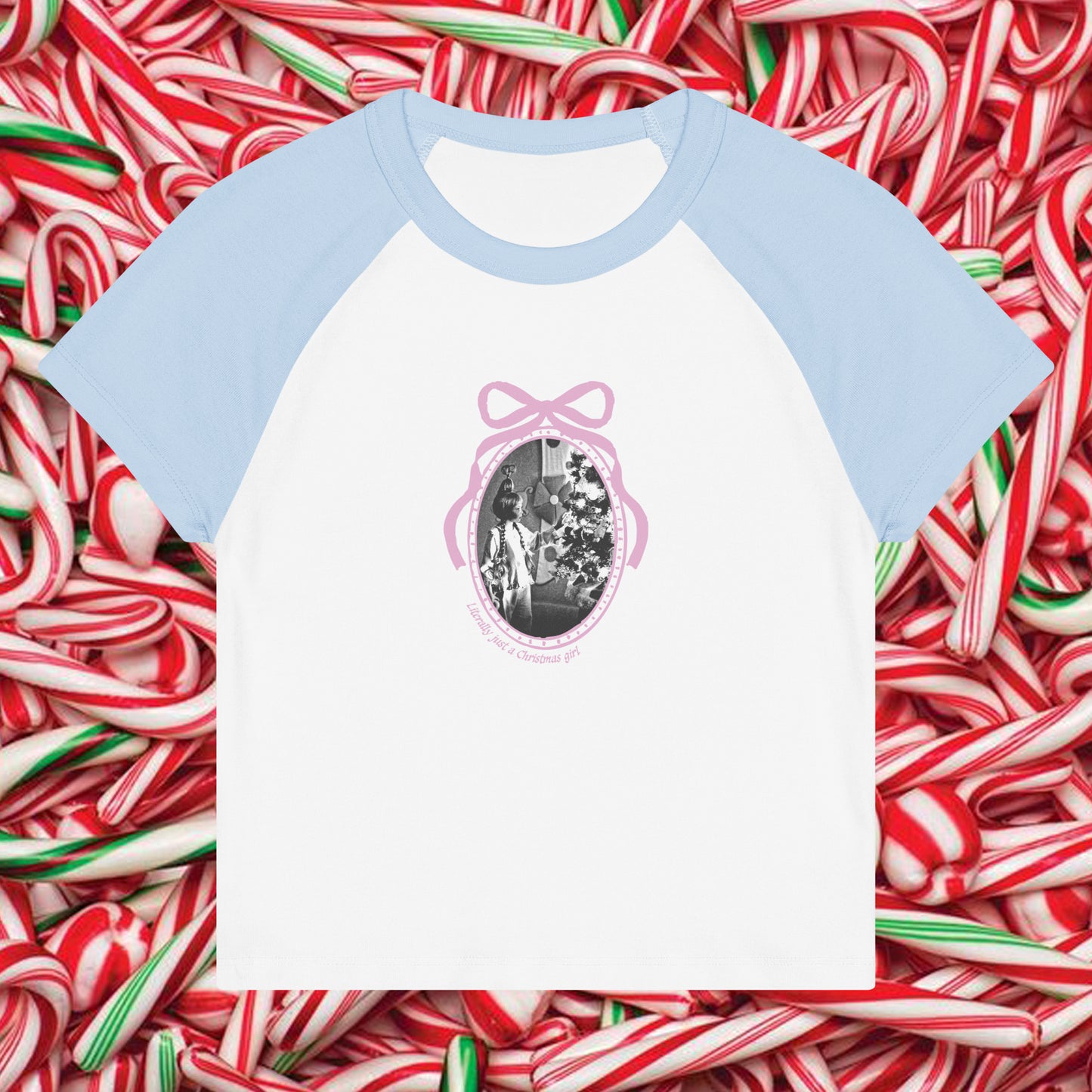 Just A Christmas Girl Women’s Raglan Baby Tee