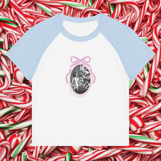 Just A Christmas Girl Women’s Raglan Baby Tee