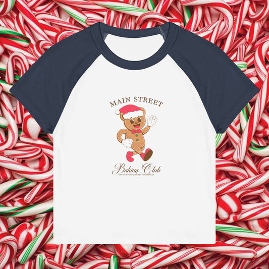 Main Street Gingerbread Women’s Raglan Baby Tee
