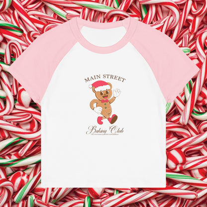 Main Street Gingerbread Women’s Raglan Baby Tee