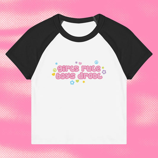 Girls Rule Women’s Raglan Baby Tee