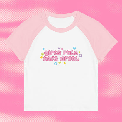 Girls Rule Women’s Raglan Baby Tee